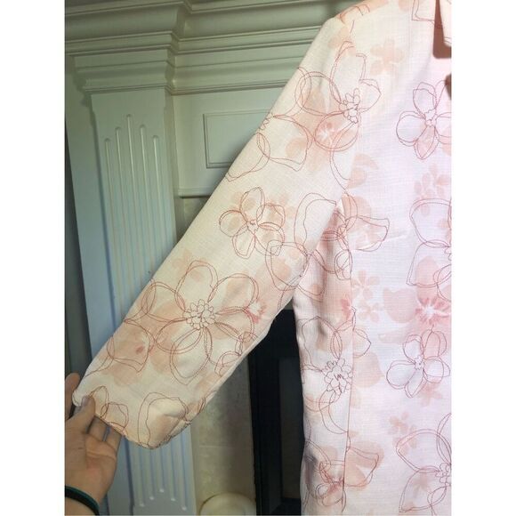 Alfred Dunner Women’s Pink Floral Pattern Suit Jacket Blazer Size 14 - Picture 3 of 7